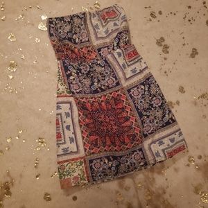 Forever 21 M Strapless Patchwork Lightweight Dress